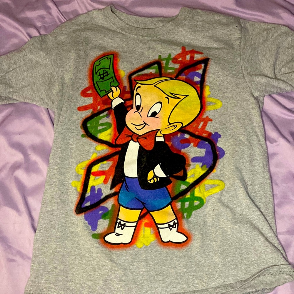 Richie Rich graffiti multi color shirt